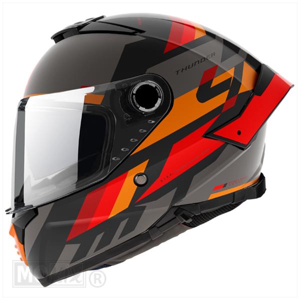 HELM THUNDER 4 SV ERGO ZWART/MAT ROOD (M)